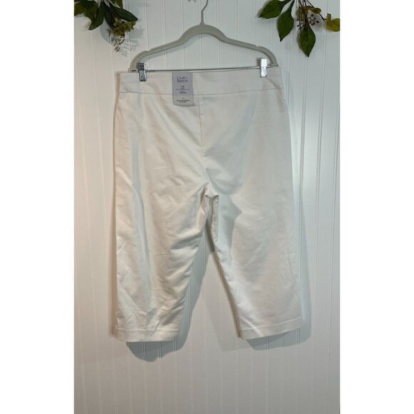 Croft & Barrow Womens Mid Rise Regular Capris White 16 - Picture 2 of 12